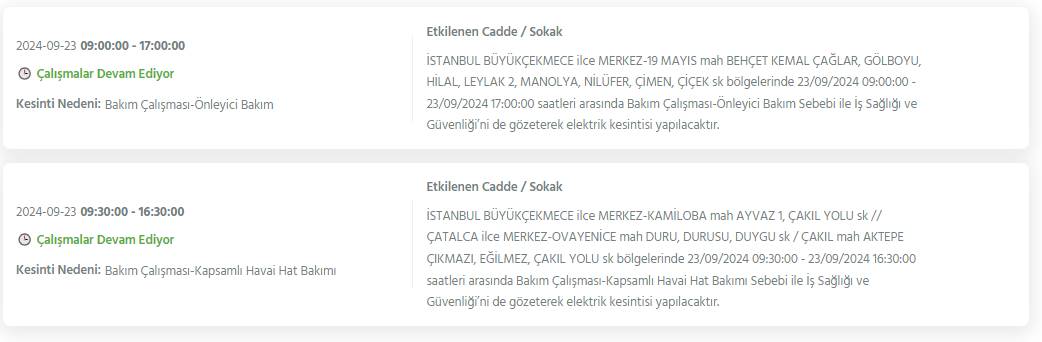 İstanbul'un 22 ilçesinde bu gece yarısından itibaren elektrik kesintileri yaşanacak 16